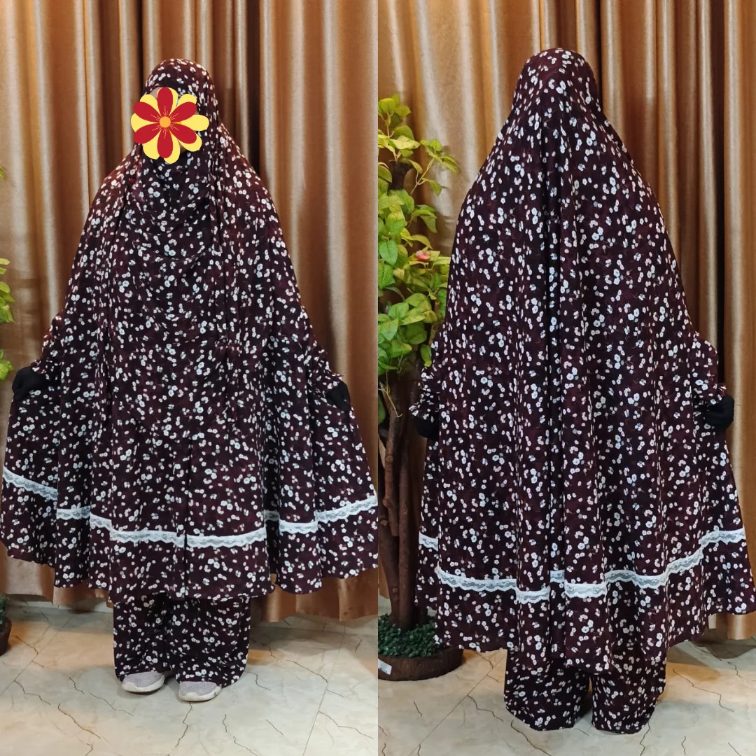 Cherry Georgette Fabric Khimar Set CG119